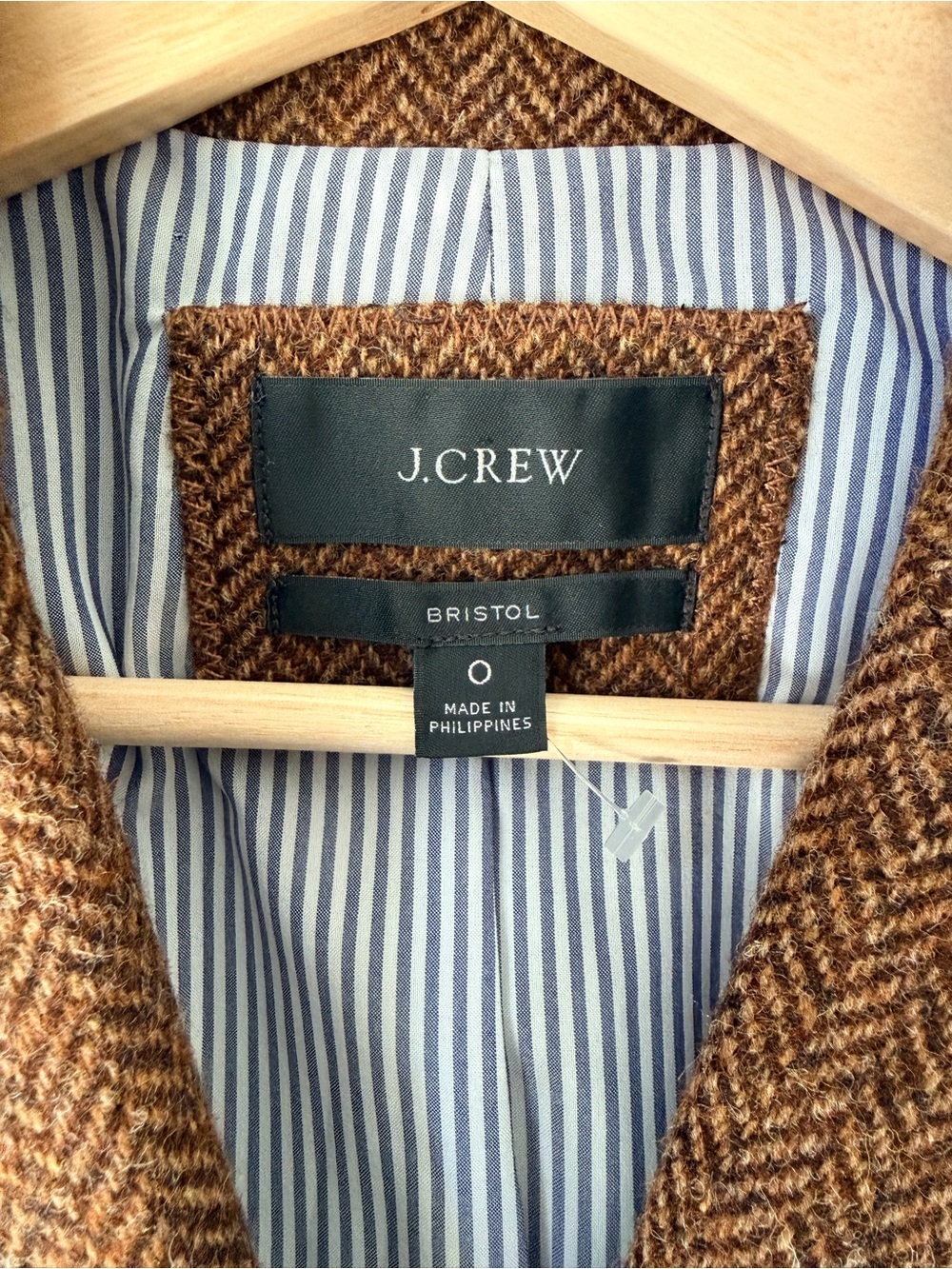 J.Crew Bristol Blazer Hazelnut English Wool Herringbone Double Breasted NWOT 0 - Picture 4 of 10